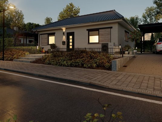 Bungalow-78-Straße-Abend