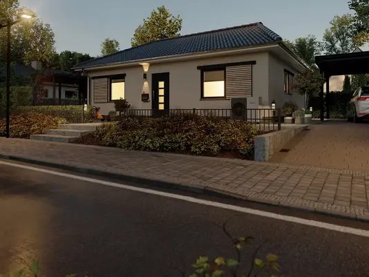 Bungalow-78-Straße-Abend