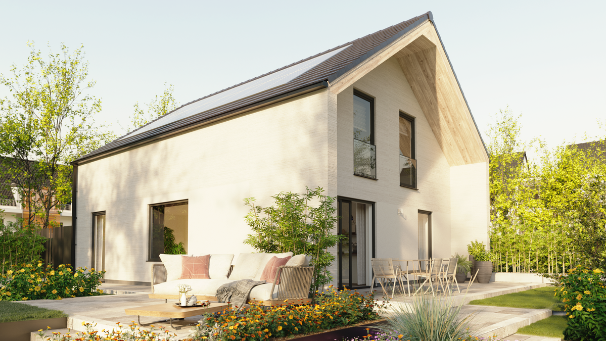 Ext_Einfamilienhaus_Flair_134_Novo_überdachteTerrasse_GardenView